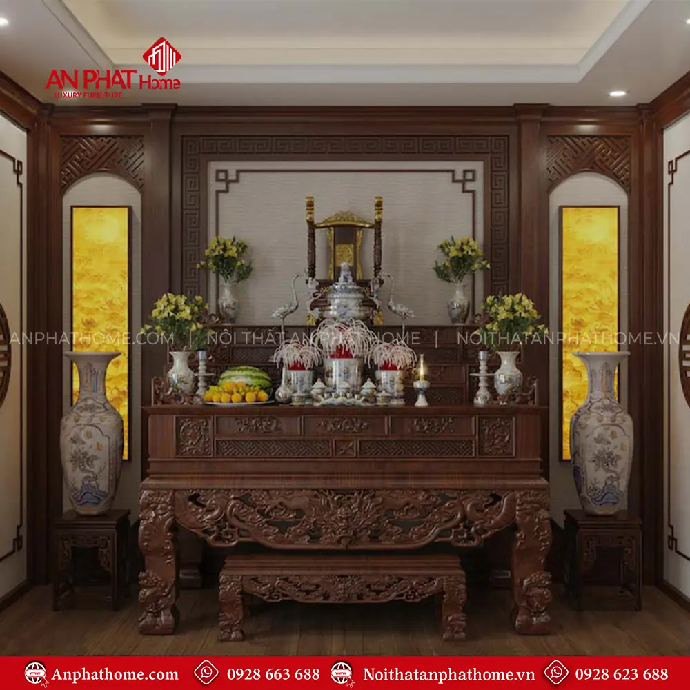 Phòng Thờ Đẹp Gỗ Gụ BT-2481 9 Phòng Thờ Đẹp Gỗ Gụ BT-2481