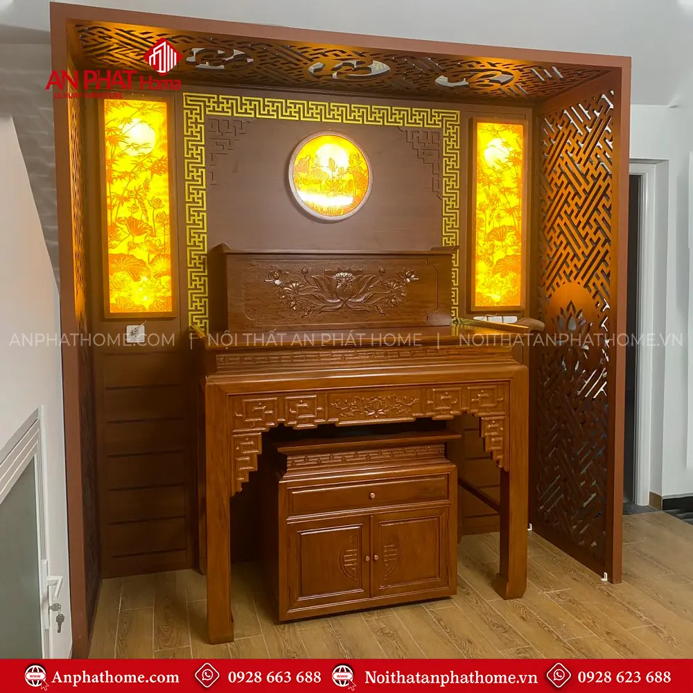Phòng Thờ Đẹp Gỗ Hương BT-2566 11 Phòng Thờ Đẹp Gỗ Hương BT-2566