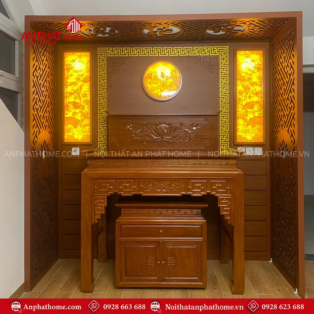 Phòng Thờ Đẹp Gỗ Hương BT-2566 9 Phòng Thờ Đẹp Gỗ Hương BT-2566
