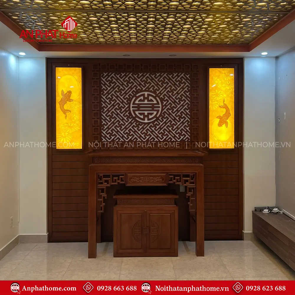 Phòng Thờ Đẹp Hiện Đại Gỗ Hương BT-2480 11 Phòng Thờ Đẹp Hiện Đại Gỗ Hương BT-2480