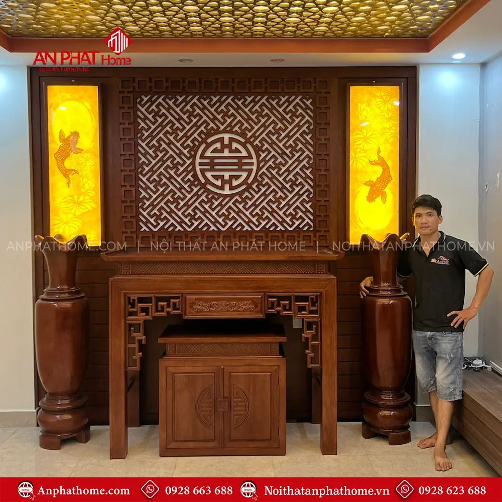 Phòng Thờ Đẹp Hiện Đại Gỗ Hương BT-2480 15 Phòng Thờ Đẹp Hiện Đại Gỗ Hương BT-2480