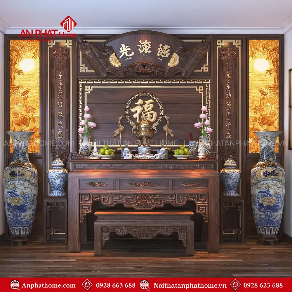 Phòng Thờ Gỗ Gụ Cao Cấp BT-2352 3 Phòng Thờ Gỗ Gụ Cao Cấp BT-2352