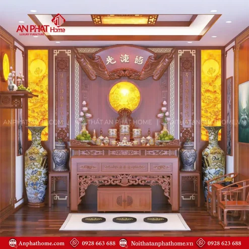 Phòng Thờ Gỗ Hương Đá Cao Cấp BT-2434