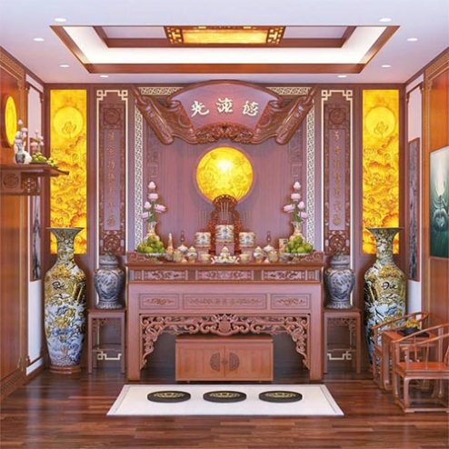 Phòng Thờ Gỗ Hương Đá Cao Cấp BT-2434