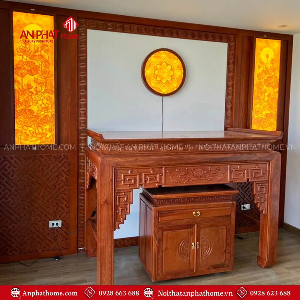 Phòng Thờ Hiện Đại Kết Hợp Tranh Trúc Chỉ BT-2580 5 Phòng Thờ Hiện Đại Kết Hợp Tranh Trúc Chỉ BT-2580