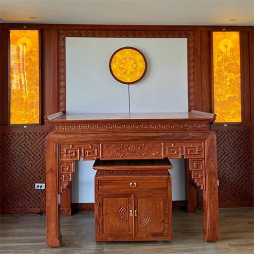 Phòng Thờ Hiện Đại Kết Hợp Tranh Trúc Chỉ BT-2580