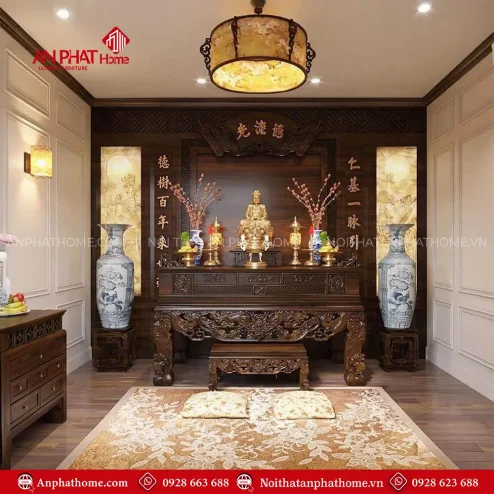 Sập Thờ Đẹp Kết Hợp Phòng Thờ Sang Trọng BT-2493
