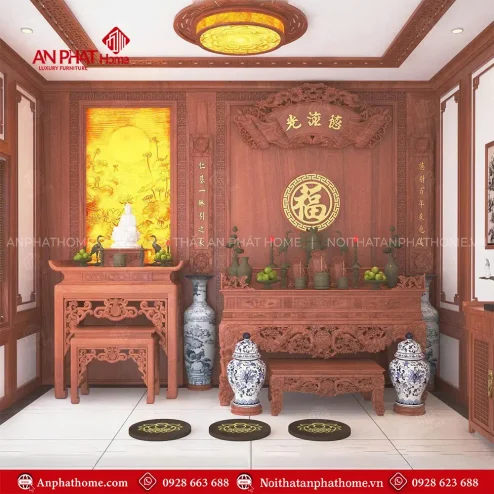 Sập Thờ Gia Tiên Kết Hợp Bàn Thờ Phật Cao Cấp BT-2328