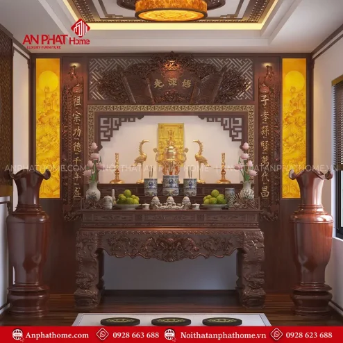 Sập Thờ Tam Cấp Gỗ Hương Đá Cao Cấp BT-2347