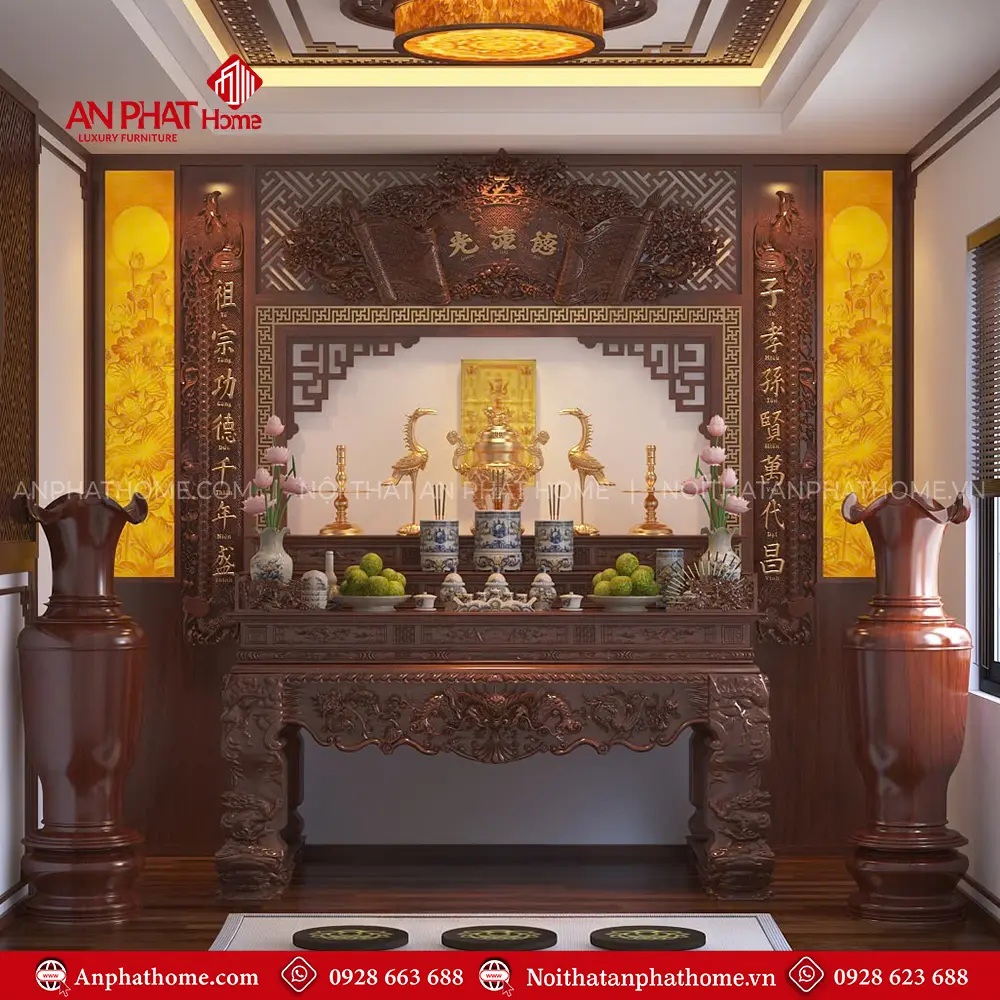 Sập Thờ Tam Cấp Gỗ Hương Đá Cao Cấp BT-2347 3 Sập Thờ Tam Cấp Gỗ Hương Đá Cao Cấp BT-2347