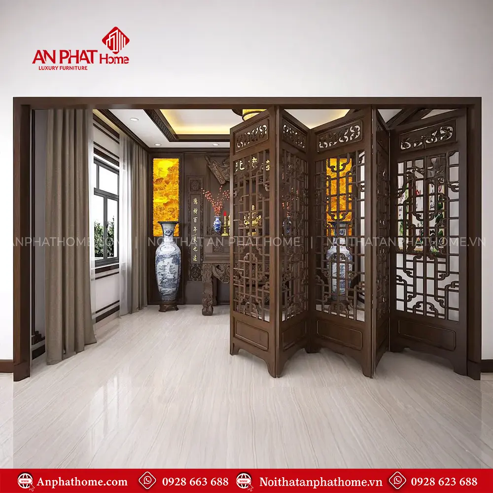 Vách Cửa Bình Phong Cho Phòng Thờ Đẹp VN-4406 5 Vách Cửa Bình Phong Cho Phòng Thờ Đẹp VN-4406