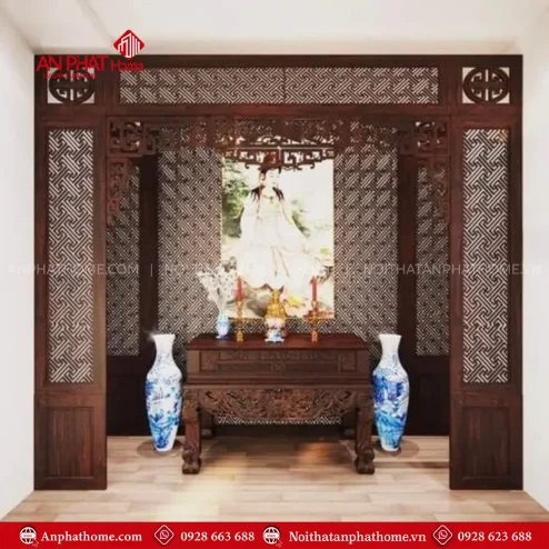 Vách Cửa Võng Phòng Thờ Đẹp VN-4417