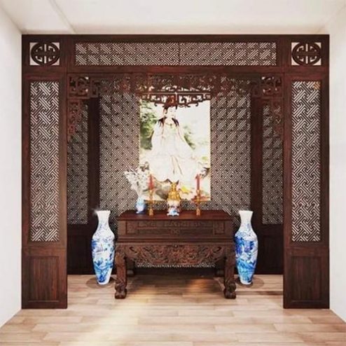 Vách Cửa Võng Phòng Thờ Đẹp VN-4417