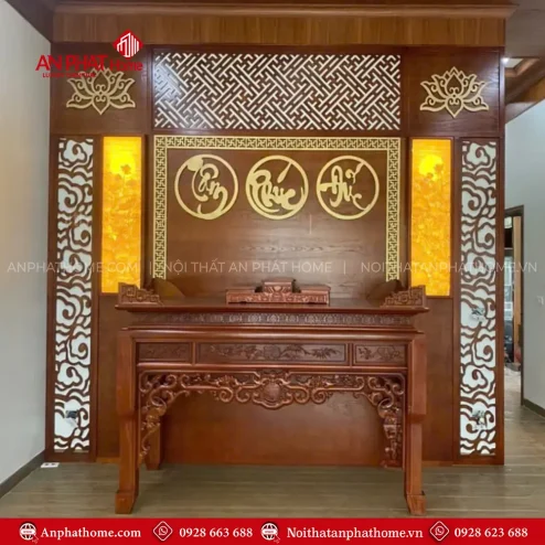 Vách Không Gian Thờ Gỗ MDF Thiết Kế Hiện Đại VN-4433
