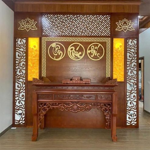 Vách Không Gian Thờ Gỗ MDF Thiết Kế Hiện Đại VN-4433