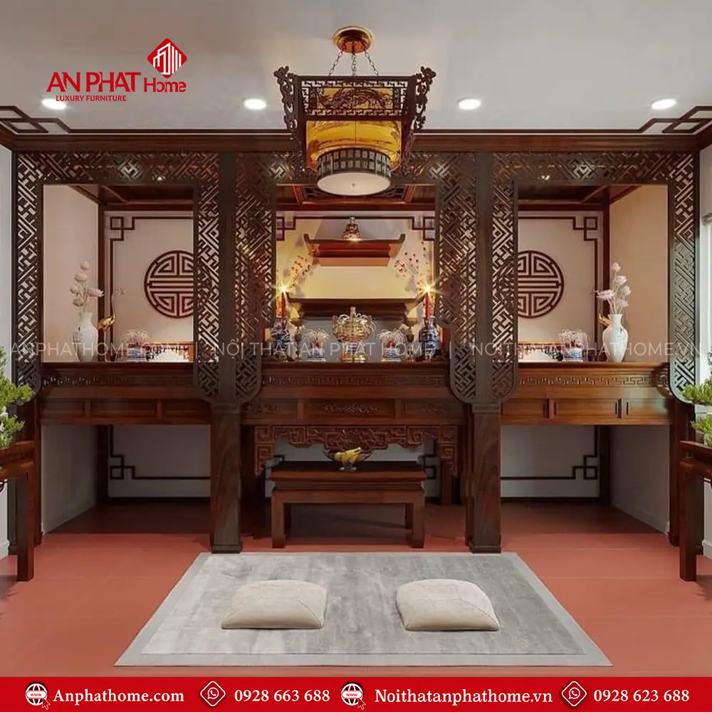 Vách Ngăn Không Gian Thờ Kết Hợp Triện Trang Trí VN-4382 3 Vách Ngăn Không Gian Thờ Kết Hợp Triện Trang Trí VN-4382