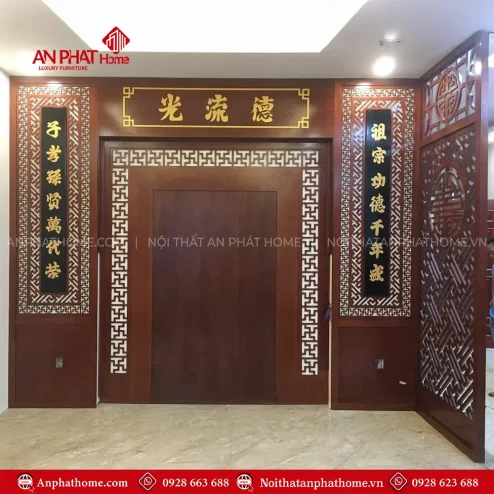 Vách Ốp Phòng Thờ Kết Hợp Vách 1 Bên VN-4372