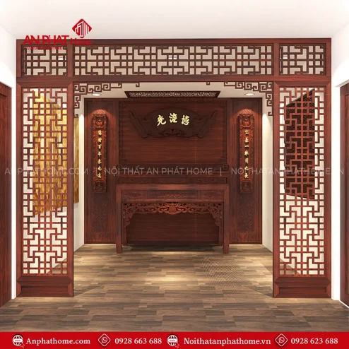 Vách Phòng Thờ Đơn Giản Gỗ MDF VN-4390