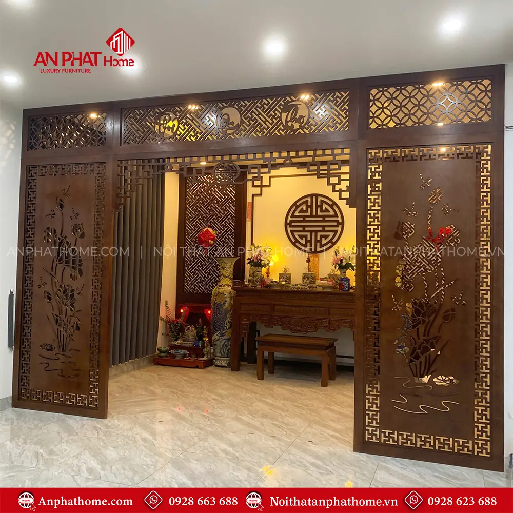 Vách Phòng Thờ Kết Hợp Cửa Vách Hiện Đại VN-4335 8 Vách Phòng Thờ Kết Hợp Cửa Vách Hiện Đại VN-4335