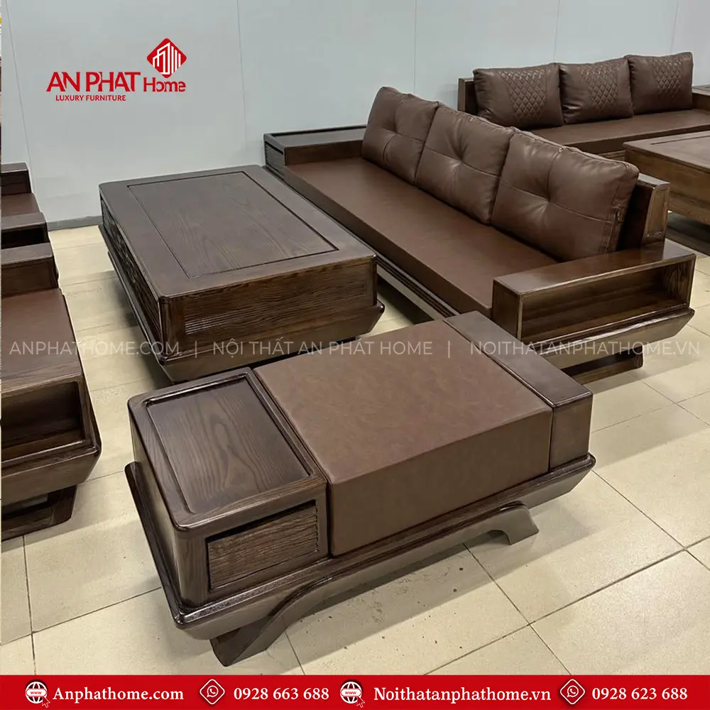 Bàn Ghế Phòng Khách Sofa Gỗ Sồi Đẹp F1351 9 Bàn Ghế Phòng Khách Sofa Gỗ Sồi Đẹp F1351