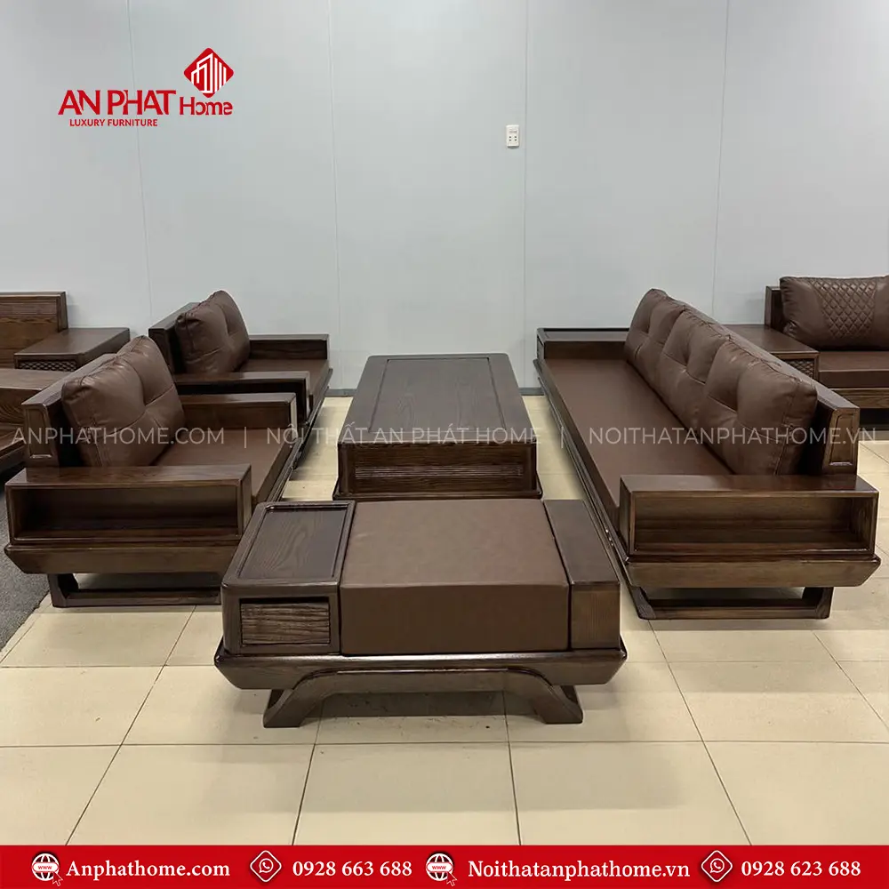 Bàn Ghế Phòng Khách Sofa Gỗ Sồi Đẹp F1351 7 Bàn Ghế Phòng Khách Sofa Gỗ Sồi Đẹp F1351