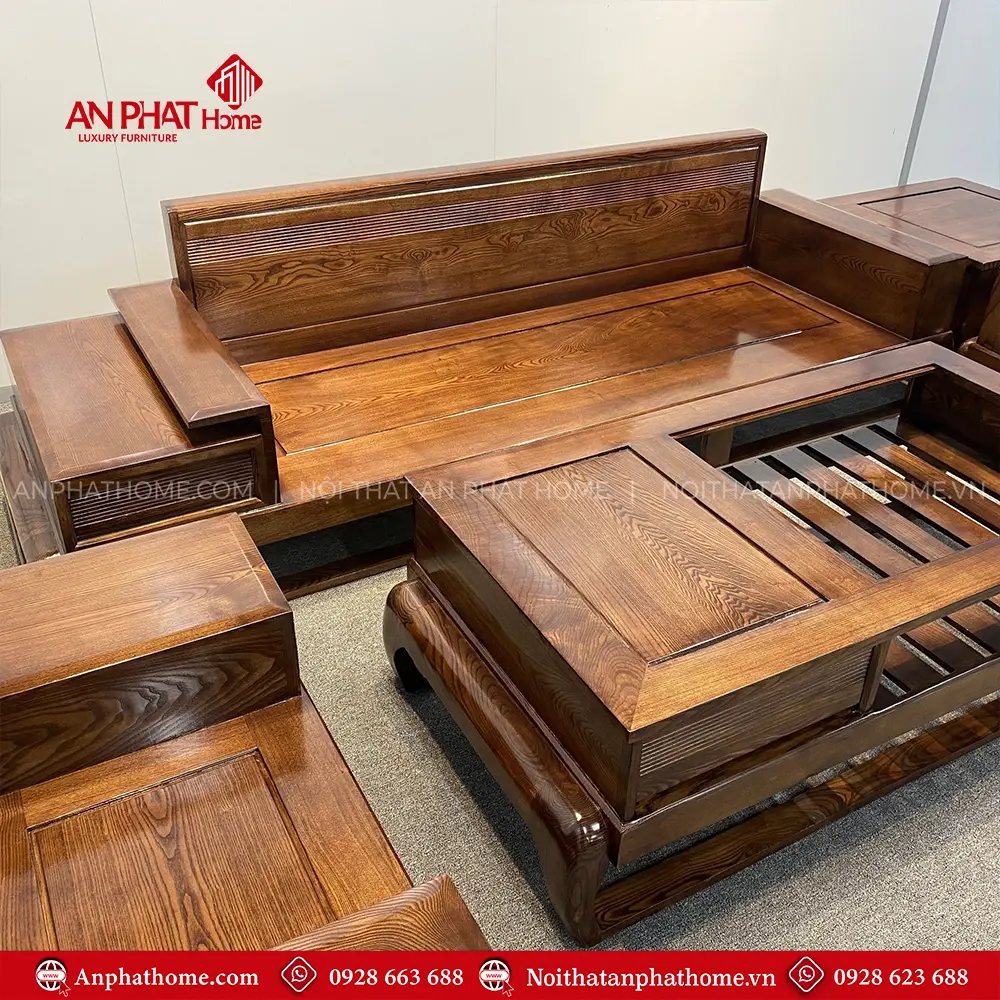 Bàn Ghế Phòng Khách Sofa Gỗ Sồi Hiện Đại F-1368 12 Bàn Ghế Phòng Khách Sofa Gỗ Sồi Hiện Đại F-1368