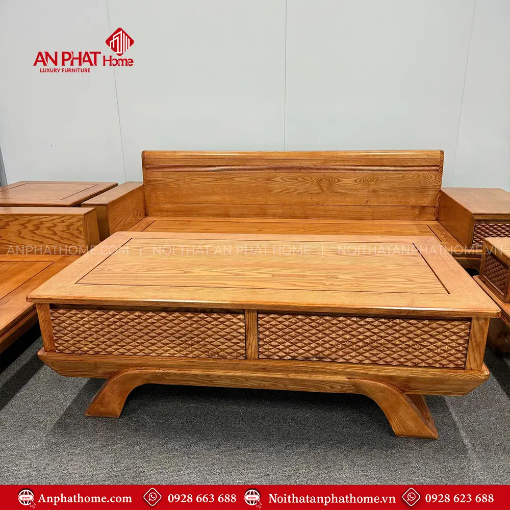Bàn Ghế Sofa Gỗ Sồi Hiện Đại F-1371 10 Bàn Ghế Sofa Gỗ Sồi Hiện Đại F-1371