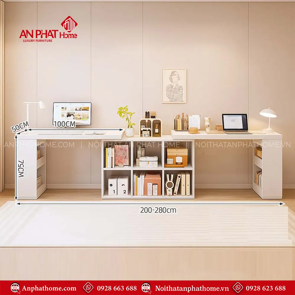 Bàn Học Đôi Hiện Đại Gỗ MDF B-2889 18 Bàn Học Đôi Hiện Đại Gỗ MDF B-2889