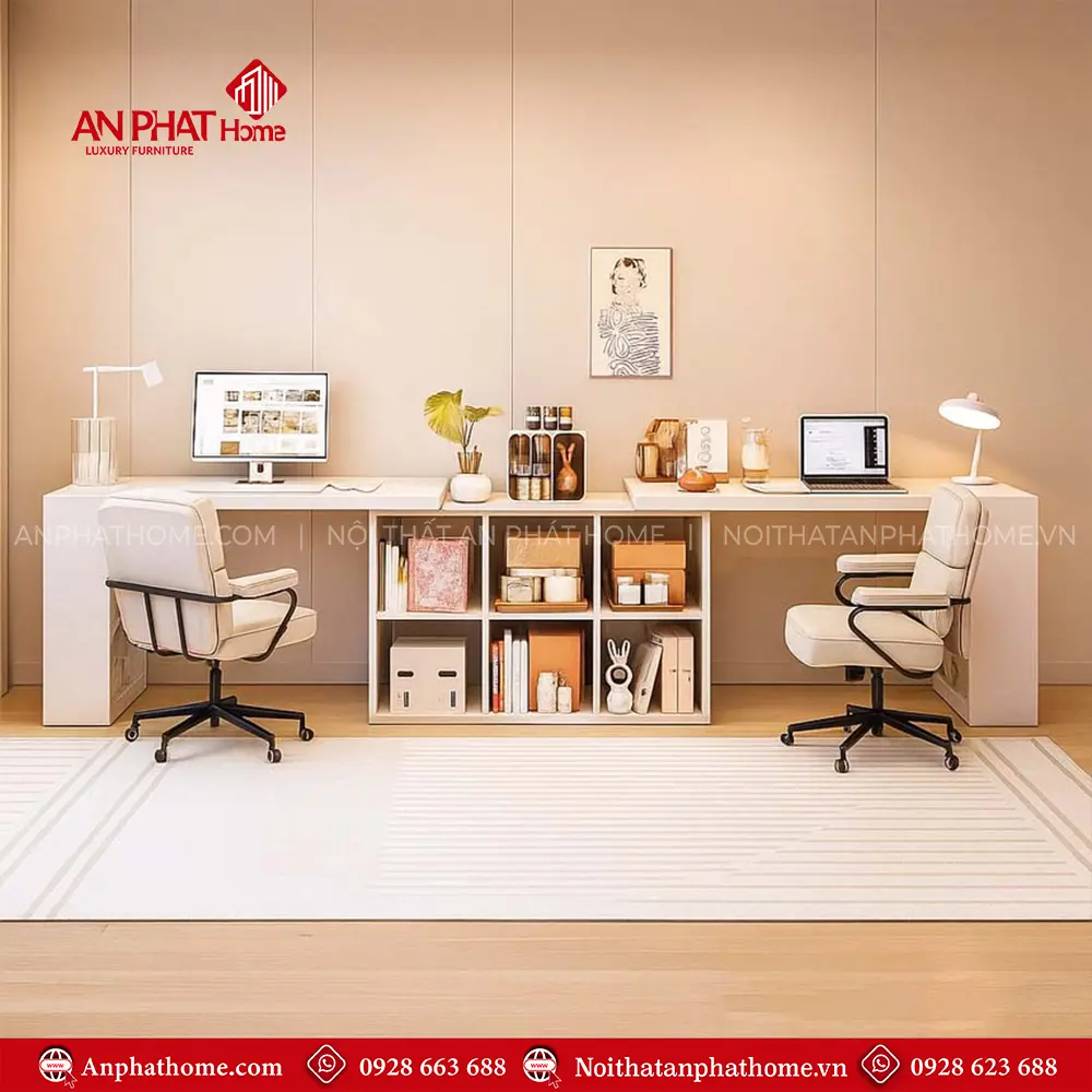 Bàn Học Đôi Hiện Đại Gỗ MDF B-2889 14 Bàn Học Đôi Hiện Đại Gỗ MDF B-2889