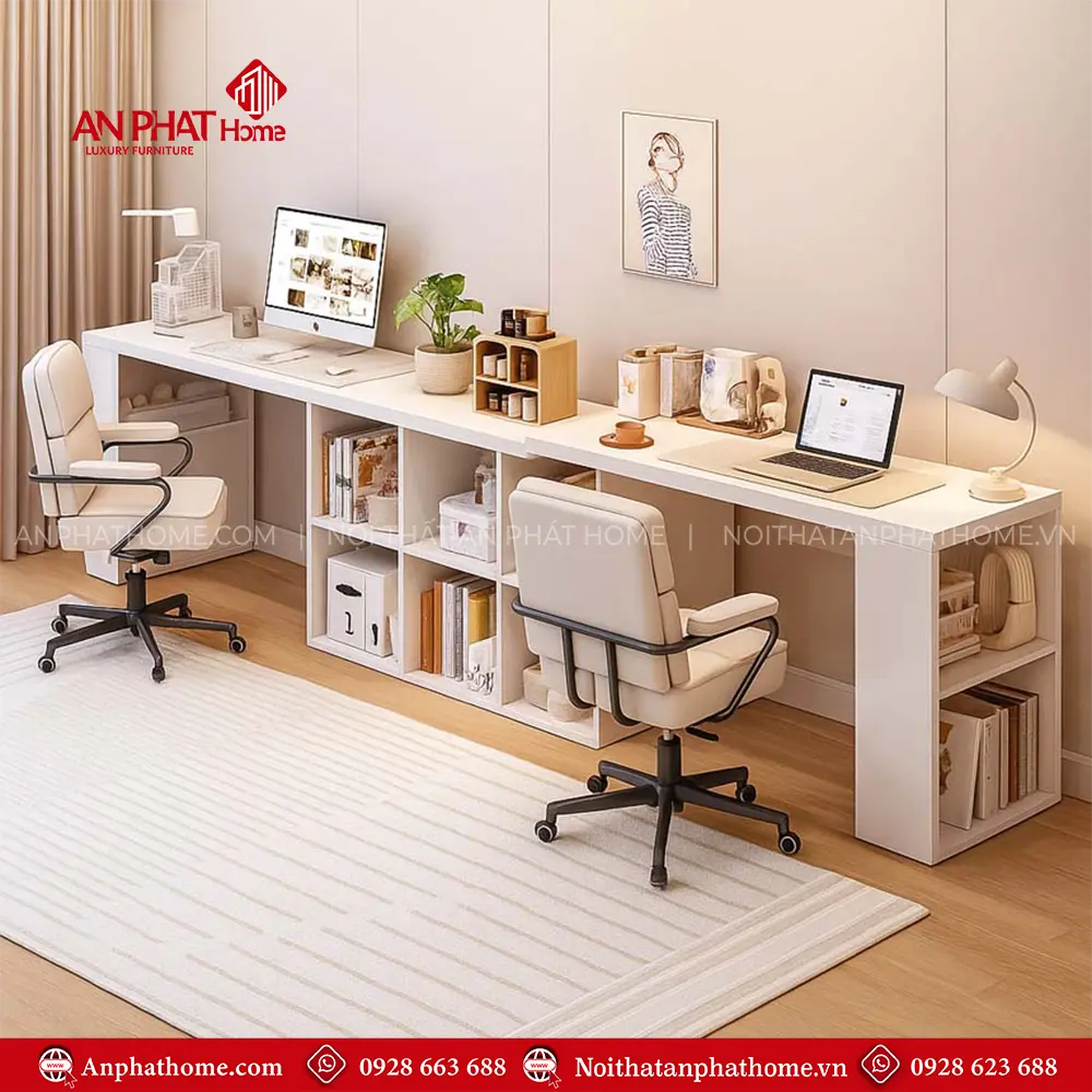Bàn Học Đôi Hiện Đại Gỗ MDF B-2889 13 Bàn Học Đôi Hiện Đại Gỗ MDF B-2889