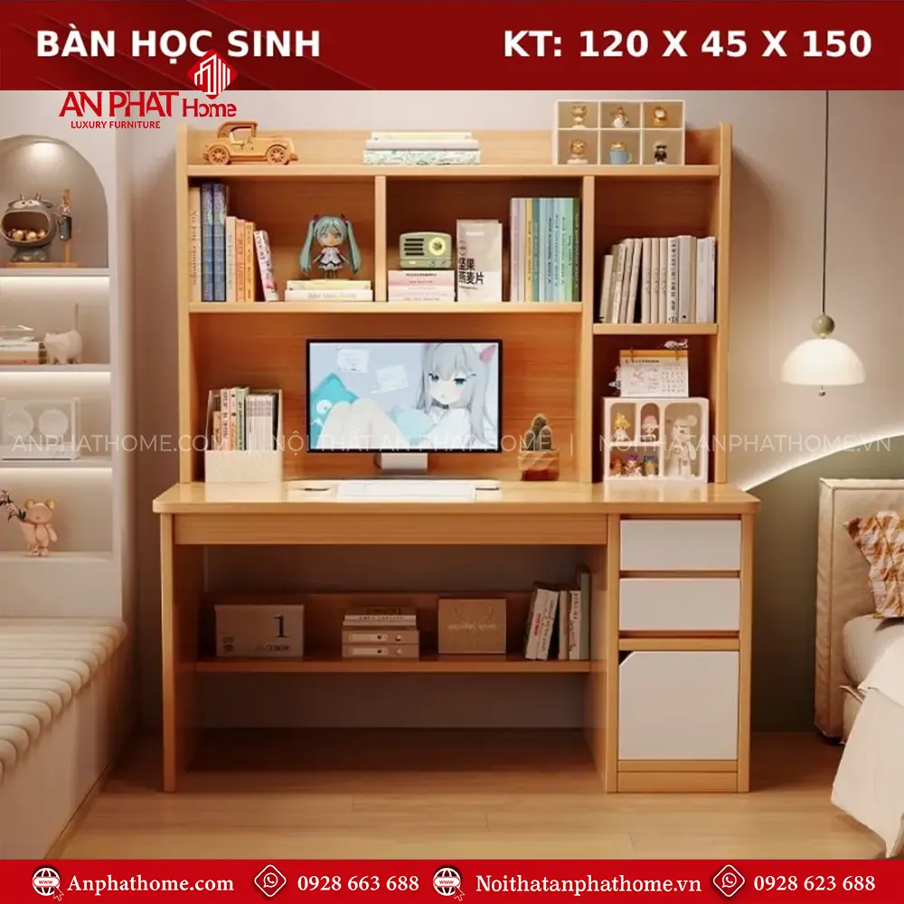 Bàn Học Hiện Đại Gỗ MDF B-2859 19 Bàn Học Hiện Đại Gỗ MDF B-2859