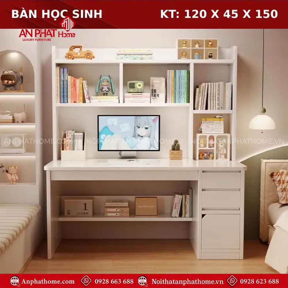 Bàn Học Hiện Đại Gỗ MDF B-2859 17 Bàn Học Hiện Đại Gỗ MDF B-2859