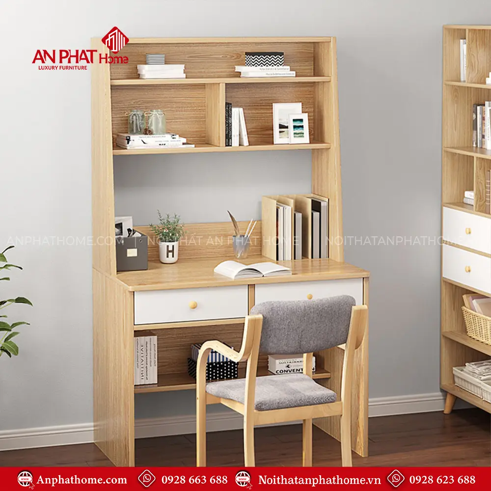 Bàn Học Liền Giá Sách Gỗ MDF B-2880 13 Bàn Học Liền Giá Sách Gỗ MDF B-2880