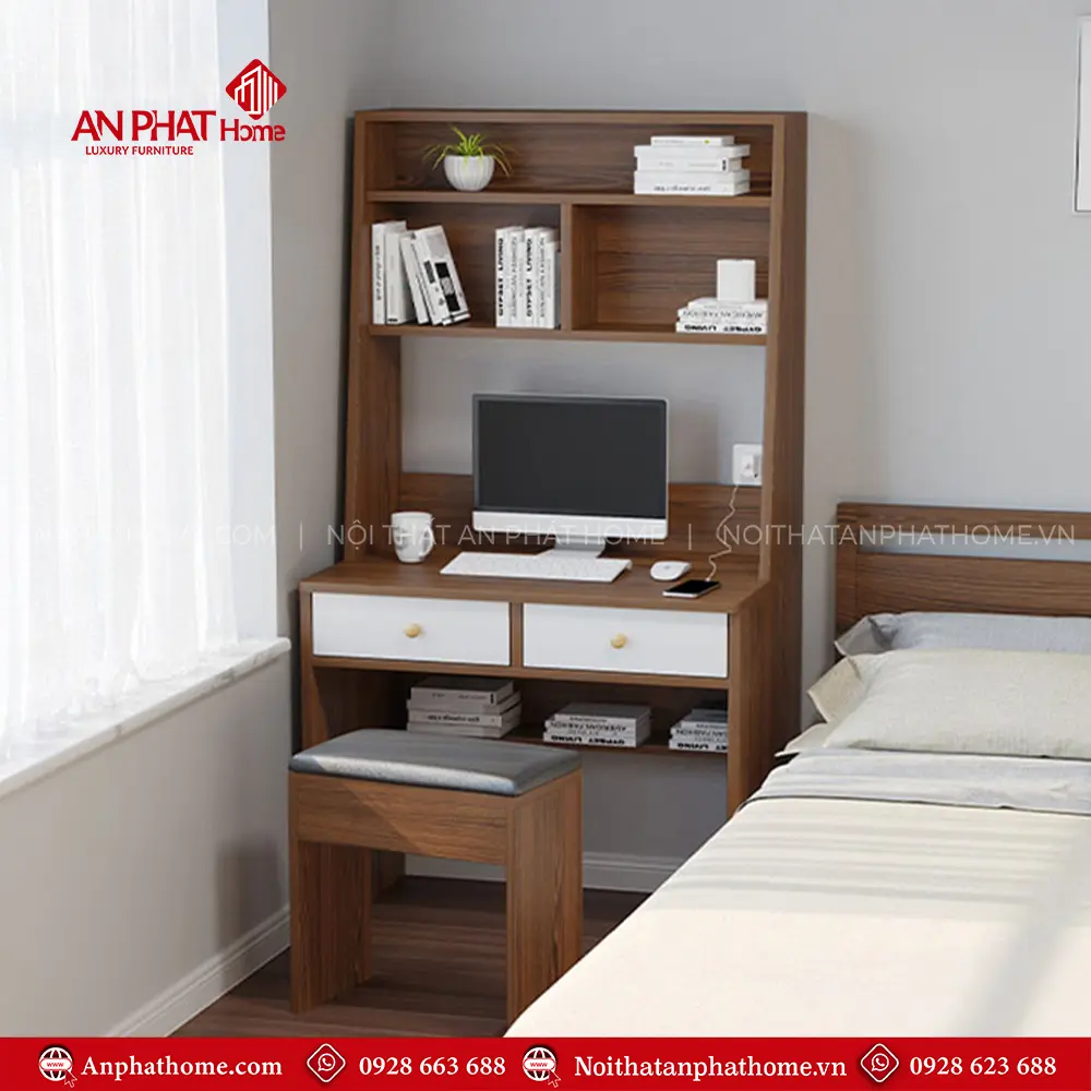 Bàn Học Liền Giá Sách Gỗ MDF B-2880 12 Bàn Học Liền Giá Sách Gỗ MDF B-2880
