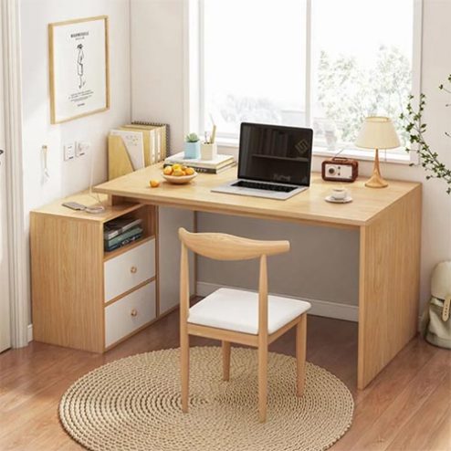 Bàn Làm Việc Gỗ Công Nghiệp Có Hộc Tủ B-2863