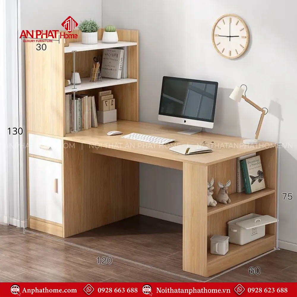 Bàn Làm Việc Gỗ MDF Kết Hợp Ngăn Để Đồ B-2873 12 Bàn Làm Việc Gỗ MDF Kết Hợp Ngăn Để Đồ B-2873