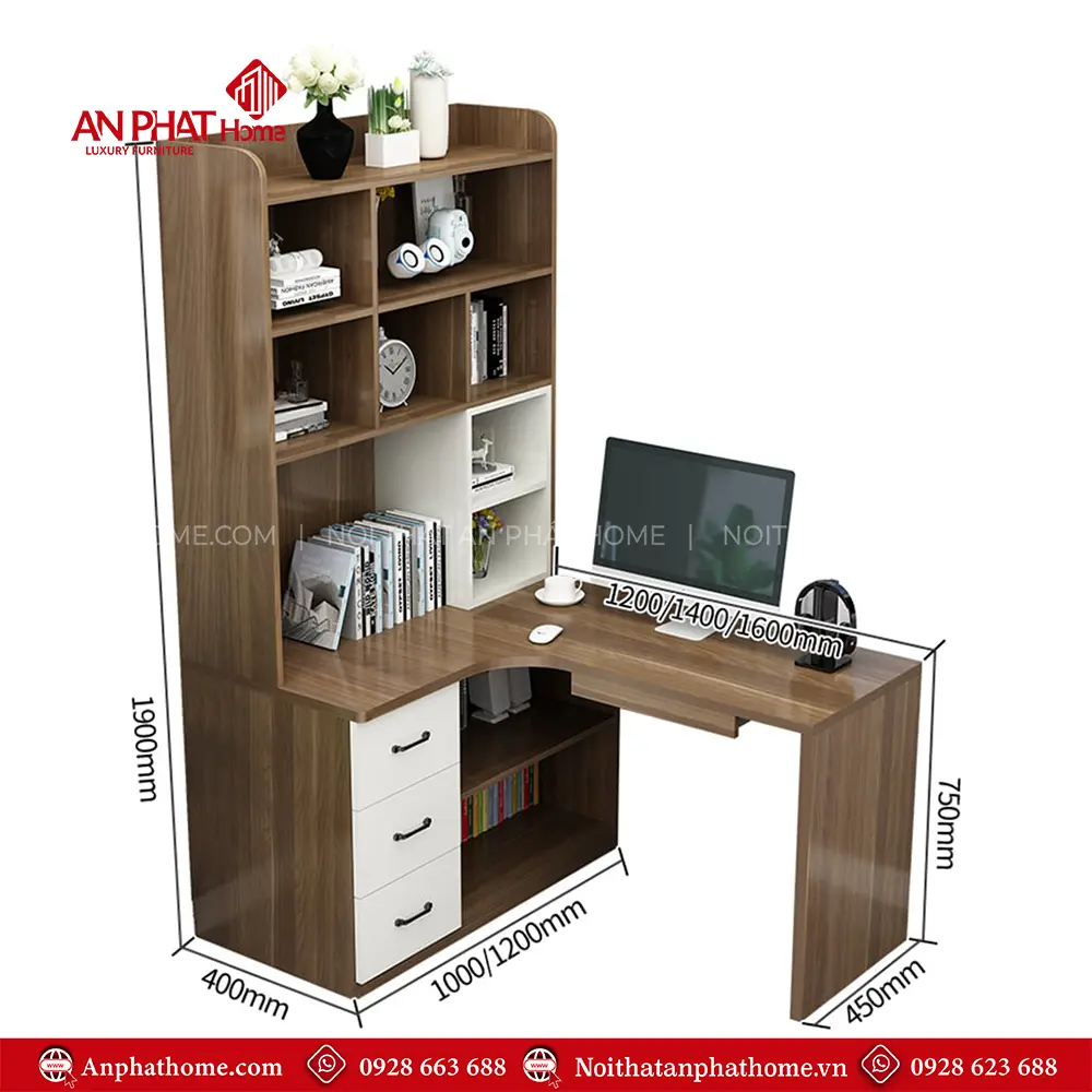 Bàn Làm Việc Kết Hợp Kệ Sách B-2890 18 Bàn Làm Việc Kết Hợp Kệ Sách B-2890