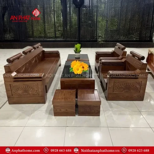 Bộ Bàn Ghế Phòng khách Gỗ Sồi Hiện Đại F-1332