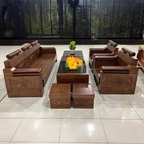 Bộ Bàn Ghế Phòng khách Gỗ Sồi Hiện Đại F-1332