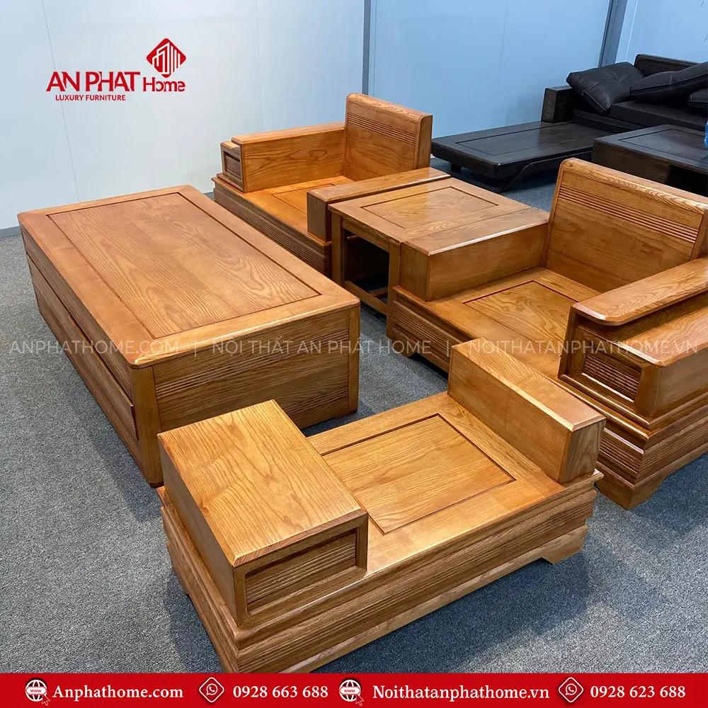 Bộ Bàn Ghế Phòng Khách Salon Gỗ Sồi Hiện Đại F-1369 11 Bộ Bàn Ghế Phòng Khách Salon Gỗ Sồi Hiện Đại F-1369