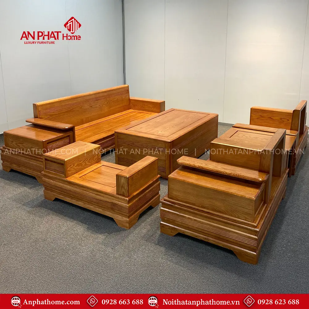 Bộ Bàn Ghế Phòng Khách Salon Gỗ Sồi Hiện Đại F-1369 10 Bộ Bàn Ghế Phòng Khách Salon Gỗ Sồi Hiện Đại F-1369
