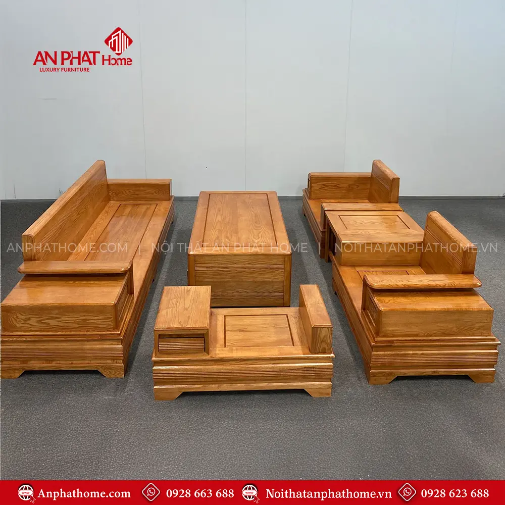 Bộ Bàn Ghế Phòng Khách Salon Gỗ Sồi Hiện Đại F-1369 9 Bộ Bàn Ghế Phòng Khách Salon Gỗ Sồi Hiện Đại F-1369