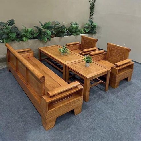 Bộ Bàn Ghế Salon Gỗ Sồi Thiết Kế Hiện Đại F-1334