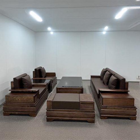 Bộ Bàn Ghế Salon Sofa Gỗ Sồi Đẹp F-1355