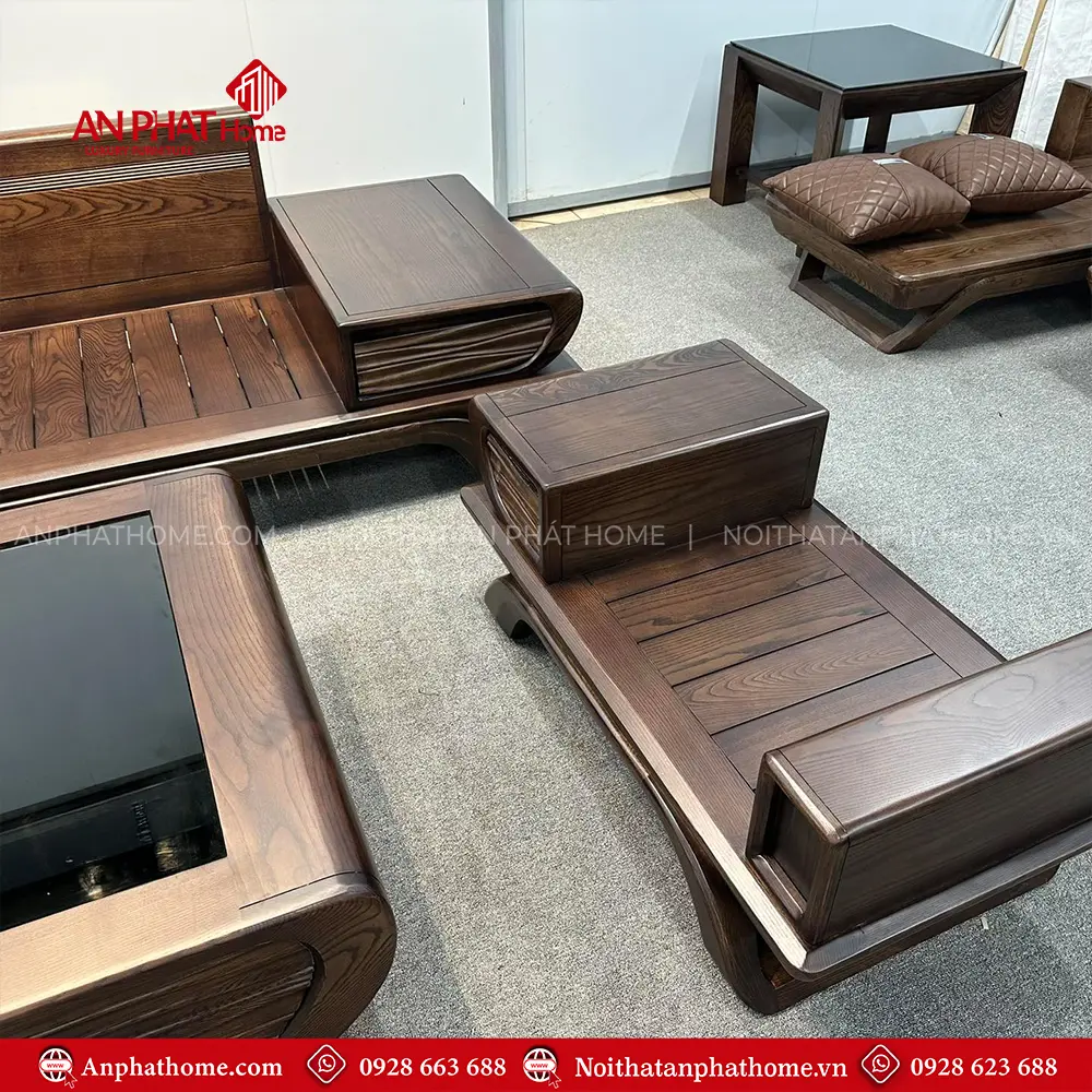 Bộ Bàn Ghế Sofa Gỗ Sồi Cao Cấp, Hiện Đại F-1353 12 Bộ Bàn Ghế Sofa Gỗ Sồi Cao Cấp, Hiện Đại F-1353