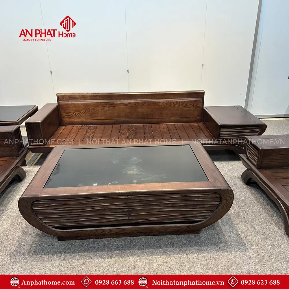Bộ Bàn Ghế Sofa Gỗ Sồi Cao Cấp, Hiện Đại F-1353 11 Bộ Bàn Ghế Sofa Gỗ Sồi Cao Cấp, Hiện Đại F-1353