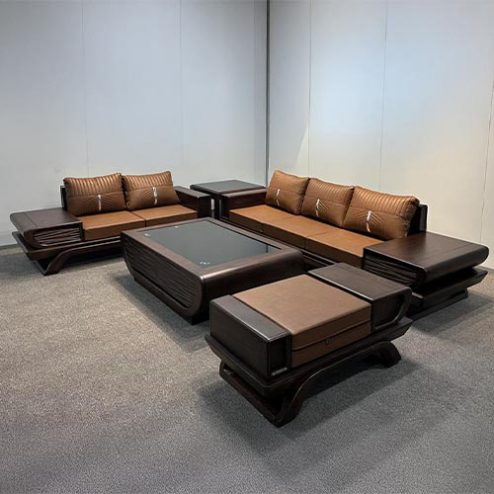Bộ Bàn Ghế Sofa Gỗ Sồi Cao Cấp, Hiện Đại F-1353
