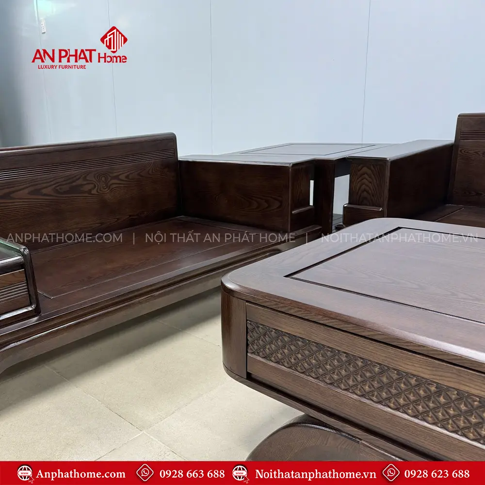 Bộ Bàn Ghế Sofa Gỗ Sồi Cao Cấp Sang Trọng F-1350 12 Bộ Bàn Ghế Sofa Gỗ Sồi Cao Cấp Sang Trọng F-1350