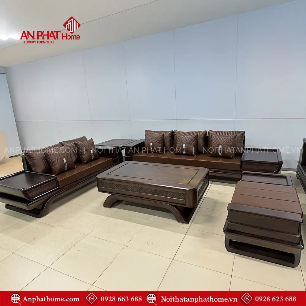 Bộ Bàn Ghế Sofa Gỗ Sồi Cao Cấp Sang Trọng F-1350 9 Bộ Bàn Ghế Sofa Gỗ Sồi Cao Cấp Sang Trọng F-1350