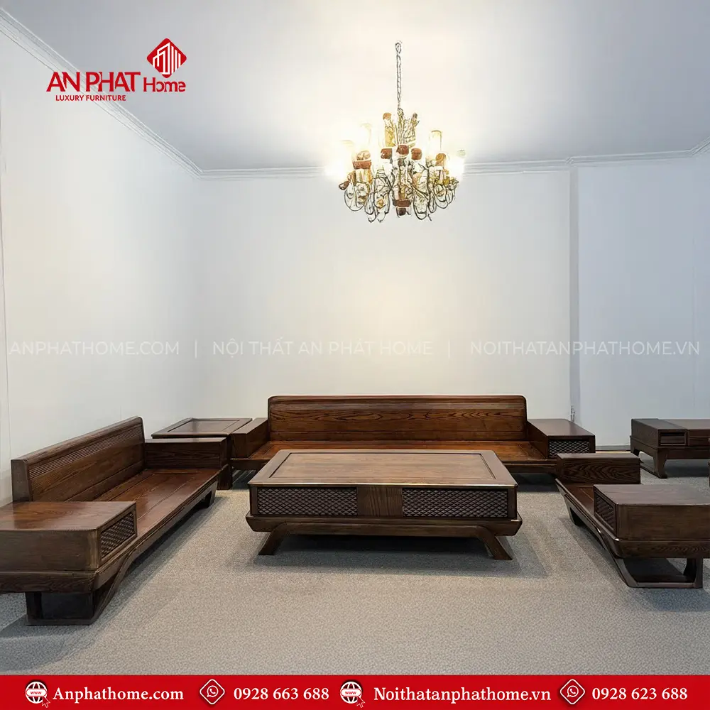 Bộ Bàn Ghế Sofa Gỗ Sồi F-1363 7 Bộ Bàn Ghế Sofa Gỗ Sồi F-1363